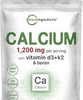 Calcium 1200Mg With Vitamin D3 and K2 300 Tablets Calcium Supplements For Women and Men Mineral Complex Support Bone Teeth Colon and Cardiovascular Health NonGmo GlutenFree