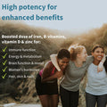 Pure & Essential Advanced Vegan Multivitamin & Minerals For Women With Iron, Methylated Folate, Clean Label, Non-Gmo, Sustained Release, 60 Tablets