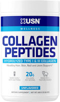 USN Supplements Collagen Peptides Grass Fed Protein Powder with 20g Collagen and 18g Protein - Keto and Paleo Friendly, Unflavored, 21.16 Oz