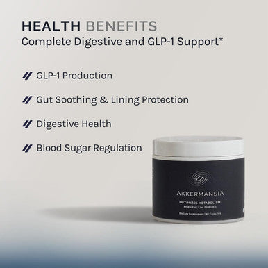 Akkermansia Muciniphila, 60 Capsules (60 Day Supply), Gut Health Support For Women & Men, Probiotic With Prebiotic Fiber, Increases Glp-1 Production, Delayed Release, 500M Afu Live Strain