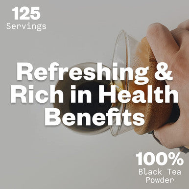Purisure Instant Black Tea Powder 125G Pure Formula Quick Dissolve For Hot/Cold Tea Unsweetened Instant Tea Powder For Beverages Baking Energy & Health Boost No Additives Non-Gmo 125 Servings