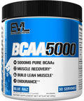 Evlution EVL BCAAs Amino s Powder - BCAA Powder Post Workout Recovery Drink and Stim Free Pre Workout Energy Drink Powder - 5g Branched Chain Amino s Supplement for Men - Blue Raz