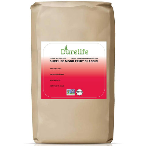 Durelife Golden Monk Fruit Sweetener, 1:1 Sugar Replacement, Keto Diet Friendly, Zero Calorie, Kosher Sugar Substitute, Golden - 10 lb Bulk Size