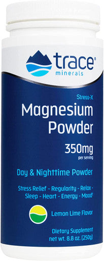 Trace Minerals Research Stress-X Magnesium Powder, 8.8 Ounce, Lemon Lime Flavor, Pack of 1