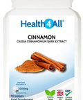 Cinnamon 2000mg 90 Tablets (V) (not Capsules) for Blood Sugar Control Made in The UK by Health4All