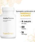 Supersmart Alkaline Formula with Licorice Root Extract Calcium Magnesium Citrate Helps Balance The Bodys pH NonGMO Gluten Free 60 Vegetarian Capsules