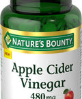 Nature's Bounty Apple Cider Vinegar 480Mg Pills Vegetarian Supplement Plant Based 200 Tablets
