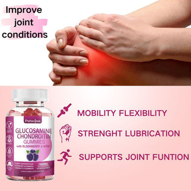 Glucosamine Chondroitin Supplements With Msm & Elderberry Glucosamine Chondroitin Gummy For Adults & Women Men Glucosamine Chondroitin Gummies Extra Strength Joint Supplement 2 Pack