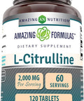 Amazing Nutrition Formulas L Citrulline 2000mg Per Serving 120 Tablets Supplement | Amino Acid Supplement for Men & Women | Non-GMO | Gluten | Made in USA