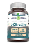 Amazing Formulas L Citrulline 2000Mg Per Serving 120 Tablets Supplement | Amino Acid Supplement For Men & Women | Non-Gmo | Gluten Free | Made In Usa