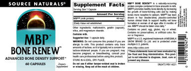 Source Naturals, MBP Bone Renew, 60 ct