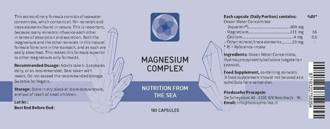 Natural Magnesium Complex Capsules 100% Aquamin MG TG Magnesium Derived Seawater Concentrate from Red Algae Lithothamnion Calcareum Includes Minerals Trace Elements Like Calcium + Iron (180)