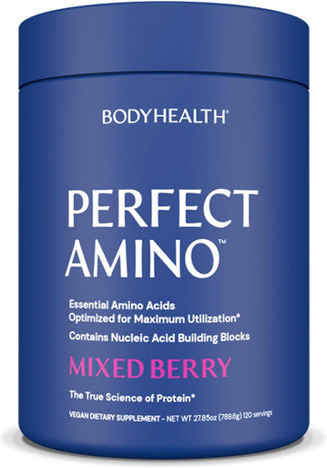BodyHealth PerfectAmino Powder - BCAA and EAA Powder for Pre and Post Workout - Amino Acid Energy Drink for Men and Women to Support Lean Muscle and Recovery