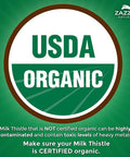 Zazzee Usda Organic Milk Thistle 30:1 Extract 7500 Mg Strength 120 Vegan Capsules