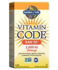 Garden of Life Vitamin D, Vitamin Code Raw D3, Vitamin D 2,000 IU, Raw Whole Food Vitamin D Supplements with Chlorella, Fruit, Veggies & Probiotics for Bone & Immune Health, 120 Vegetarian Capsules