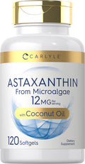 Carlyle Astaxanthin 12Mg | 120 Softgels | Supplement From Microalgae | With Coconut Oil | Non-Gmo & Gluten Free