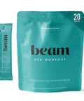 Beam Pre Workout Powder Pre Workout Supplement with Organic Caffeine 350 mg Electrolytes & Nootropic Focus Support No Sugar Pre Workout for Women & Men Blue Raspberry Flavor 20 Servings