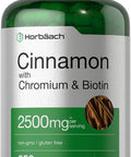 Cinnamon Capsules 2500mg | 250 Count | with Chromium & Biotin | Vegetarian, Non-GMO, Gluten Free | by Horbaach