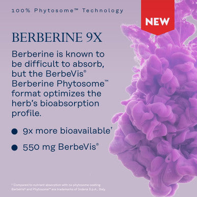 Solaray Berberine Phytosome - 9X Absorption And Easy-To-Digest - Standardized To 30% Berberine Hcl - Vegan, Made Without Soy - 60-Day - 30 Servings, 30 Vegcaps