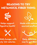 Metamucil Fiber Thins, Daily Psyllium Husk Fiber Supplement, Supports Digestive Health And Satisfies Hunger, Cinnamon Spice Flavor, 4 Packs X 12 Servings (48 Total Servings)