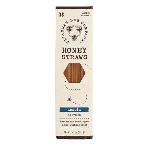 Savannah Bee Company Honey Straws - Pure and All Natural Premium Acacia Honey Sticks Made in the USA - Healthy Snacks for Kids and Adults - High Energy - Gluten Free and Kosher Certified - Pack of 12