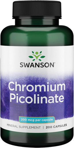 Swanson Chromium Picolinate - Natural Supplement - (200 Capsules 200mcg Each)