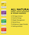 Vegan AminoLean Pre Workout Energy (Pineapple Coconut 25 Servings) with AminoLean Recovery Post Workout Boost (Tropical Island Punch 30 Servings)