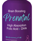 BioImmune Ultra Strength Bio Available Prenatal Vitamins for Women Naturally Occurring Methylated Folate Folic Acid DHA Omega 3 Supports Brain Development Healthy Fetal Development