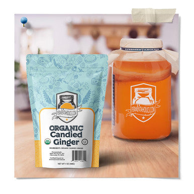 Fermentaholics Usda Organic Dried Candied Ginger 7 Oz - Perfect For Secondary Fermentation & Kombucha Flavoring