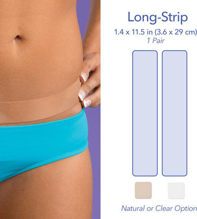 Epi-Derm Keloid Long Strips, Premium Grade Silicone Scar Sheets For C-Section, Tummy Tuck, Cardiac Surgery Scars, Easy To Use & Reusable Silicone Gel Sheets For Scars, 1.4 X 11.5 In, 1 Pair, Clear