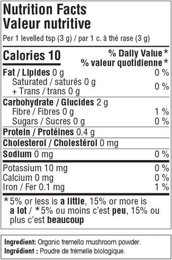 Organika Glow - Organic Tremella Mushroom Powder - Adaptogen 100G