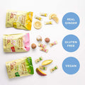 Prince Of Peace Ginger Chews Assorted Flavors 8 Oz - Lemon Lychee Blood Orange Mango - Candied Ginger Variety Pack - Natural Candy Pack