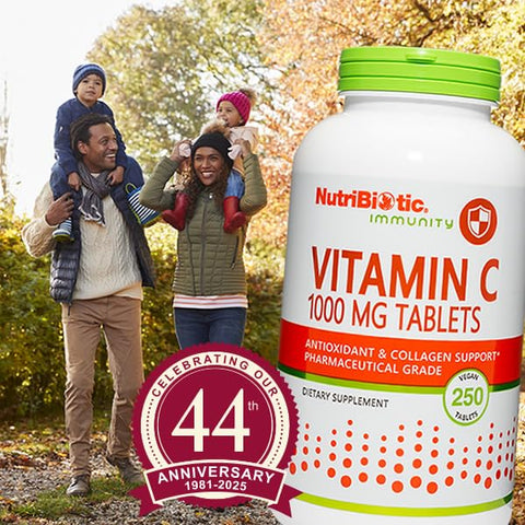 NutriBiotic Vitamin C 1000 Mg Tablets Essential Immune and Antioxidant Collagen Support Supplement Pharmaceutical Grade LAscorbic Acid Vegan NonGMO and Gluten 250 Count