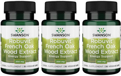 Swanson Robuvit French Oak Wood Extract 200 Milligrams 30 Veg Capsules (3 Pack)