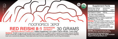 Red Reishi Mushroom Powder | 8:1 Extract | 30 Grams | Ganoderma lucidum | Organic ing Body Mushroom Extract | Supports a Healthy Immune System