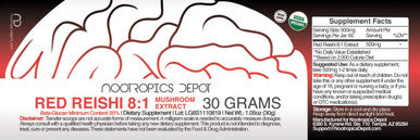 Red Reishi Mushroom Powder 81 Extract 30 Grams Ganoderma lucidum Organic Whole Fruiting Body Mushroom Extract Supports a Healthy Immune System