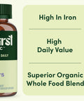 Earthfirst Organic Womenâ€™S Multi Once Daily Women'S Multivitamin Iron Vitamin B12 & More 19 Vitamins From Herbs & Superfoods 60 Count