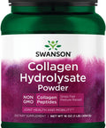 Swanson High Plains Collagen Hydrolysate Powder - Collagen Peptides Powder Supporting Hair Skin Nails and Joint Health - Bioavailable Proteins Promoting Bone Tissue and Cartilage Support - (1 lb)