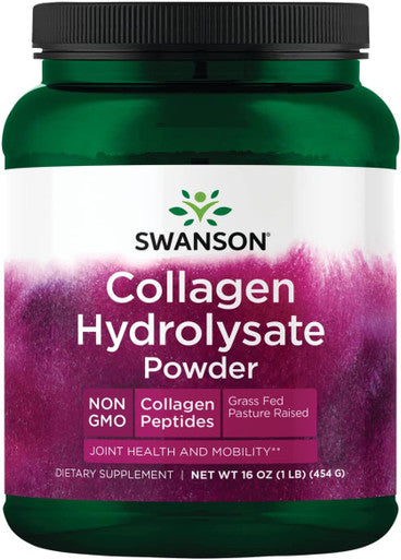 Swanson High Plains Collagen Hydrolysate Powder - Collagen Peptides Powder Supporting Hair Skin Nails and Joint Health - Bioavailable Proteins Promoting Bone Tissue and Cartilage Support - (1 lb)