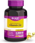 Prati Donaduzzi Vitamin D3 5000 Iu (125 Mcg) Softgels 500 Day Supply Extra Strength Daily Supplement For Bone And Teeth Support