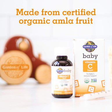 Garden of Life Baby Vitamin C Drops For Infants And Toddlers Organic Whole Food Liquid Vitamin C 45Mg Immune Support For Babies From Amla Fruit Citrus Flavor Vegan & Gluten Free 56 Ml (1.9 Fl Oz)
