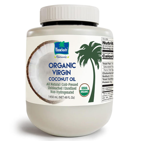 "Parachute Naturalz Organic Virgin Coconut Oil | Cooking Oil, Hair Oil, Body Oil & Oil Pulling | Cold Pressed | Unbleached | Unrefined | Non-Hydrogenated | MCT Oil | USDA Certified |6.7 Fl. Oz. | Glass Jar"