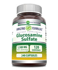 Amazing Formulas Glucosamine Sulfate 1500 Mg 240 Capsules Supplement | Non-Gmo | Gluten Free | Made In Usa