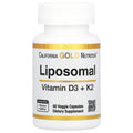 Liposomal Vitamin K2 + D3, Featuring Dry Liposome Delivery Method By Aktin Technology, 1000 Iu, 60 Veggie Capsules