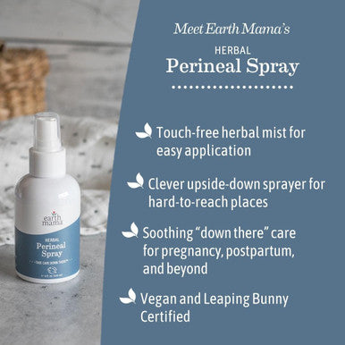 Earth Mama Herbal Perineal Spray Safe For Pregnancy And Postpartum Recovery, Witch Hazel Natural Cooling Spray For After Birth Feminine Care Essentials, No Benzocaine Or Butane, 4-Fluid Ounce