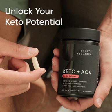 Sports ResearchÃƒâ€šÃ‚Â® Keto Plus Acv Capsules - Diet Support With 500Mg Of Apple Cider Vinegar & 1500Mg GobhbÃƒâ€šÃ‚Â® Exogenous Ketones - Gluten & Keto Certified - 120 Veggie Capsules