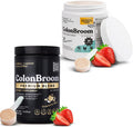 Colonbroom Bundle Of 2 - Premium & Strawberry Flavor Psyllium Husk Powder & Colon Cleanser, Fiber Supplement Powder, Colon Broom Drink, Detox Colon Cleanse, Gut Health, Anti Bloat