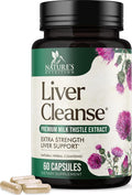 Nature'S Nutrition Liver Cleanse Detox & Repair Formula - Herbal Liver Support Supplement with Milk Thistle with Silymarin Artichoke Extract Dandelion Beet Chicory Root & Turmeric for Liver Health - 60 Capsules