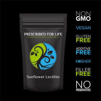 Prescribed For Life Sunflower Lecithin Powder | Unbleached Gluten Vegan Non-Gmo Soy her | Naturally Rich In Choline & Essential Fatty Acids (4 Oz / 113 G)