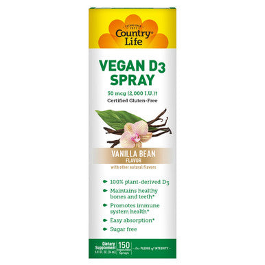Country Life - Vegan Vitamin D3 Spray Vanilla Bean 2000 Iu 0.81 Fl. Oz. 177074